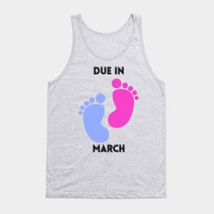 Due in March Mom to Be Baby Footprints Tank Top